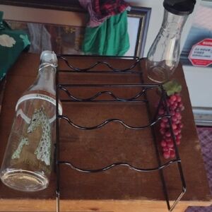 Black Metal Wine Rack